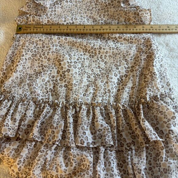 Mayoral Dress Girl Size 8 leopard print chiffon Ruffle 128 CM Made in Spain - Picture 8 of 13